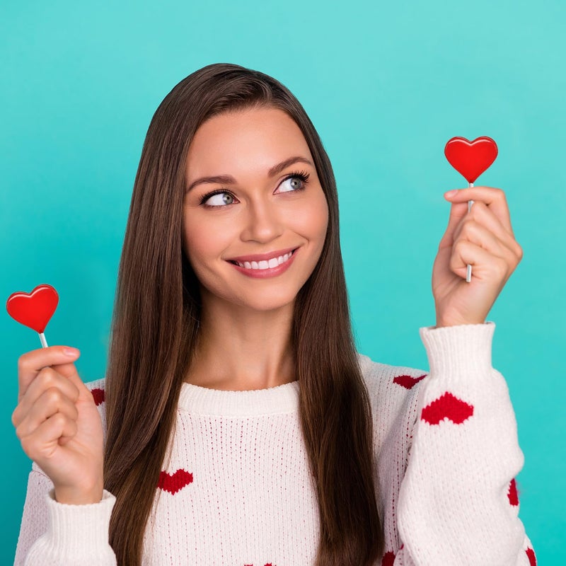 Fruidles Valentine's Heart Lollipops Candy, Red Heart Shaped Hard Candy Lollipop Suckers, Individually Wrapped, 12g Lollipop (2 Pounds) - Image 5